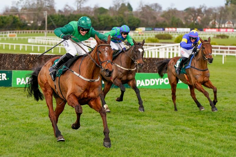 Daryl Jacob riding El Fabiolo clear at the last to win The Goffs Irish Arkle Novice Chase at Leopardstown.Photograph: Alan Crowhurst/Getty Images