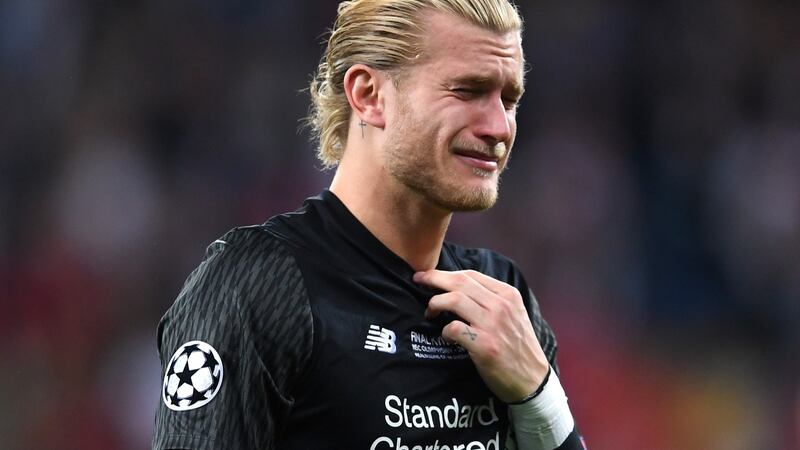 Loris Karius reacts to his team’s defeat in Kiev. Photograph: Laurence Griffiths/Getty Images