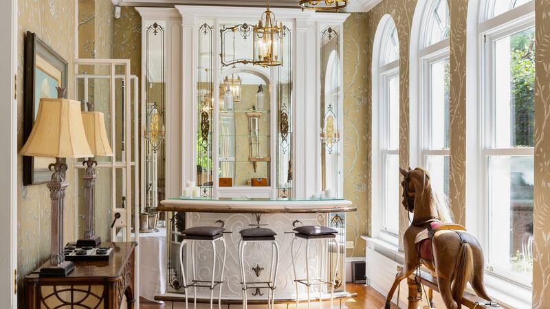 The bar at the end of the sunroom