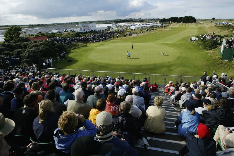 General view taken during the final round of the Nissan Irish Open held at Portmarnock Golf Club. Photograph: Andrew Redington/Getty