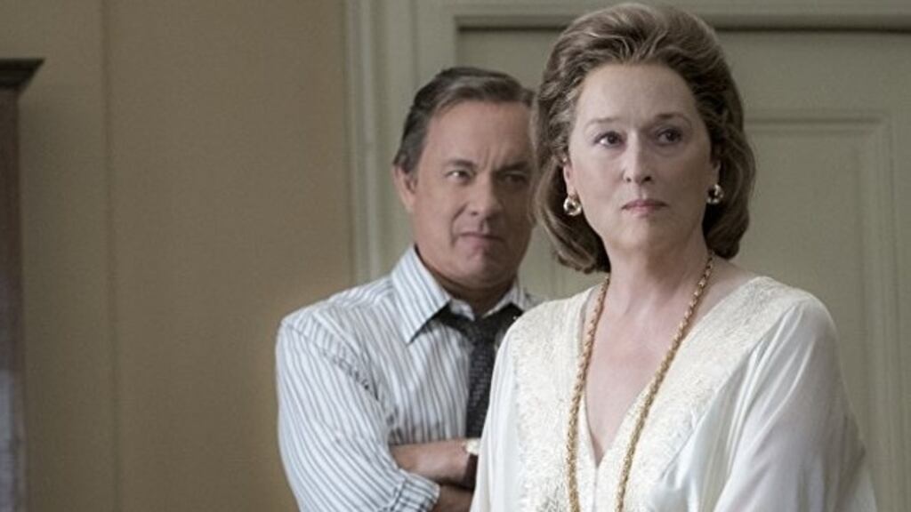 Tom Hanks and Meryl Streep in 'The Post', directed by Steven Spielberg. Photograph: Niko Tavernise/20th Century Fox
