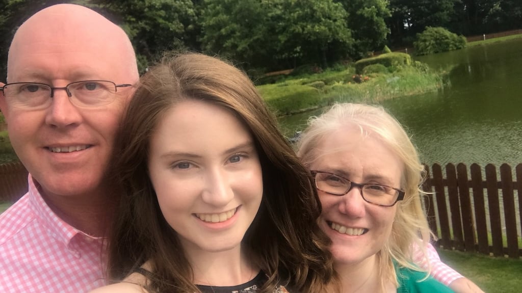 Paul O’Sullivan with his daughter Rachel and wife Mary: ‘However big Harvey may have been, the hearts of Houstonians are bigger.’