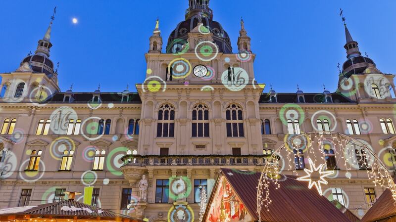 Graz Rathaus during the christmas market.