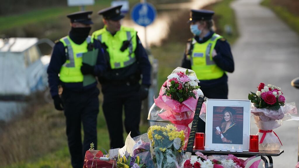 Floral tributes laid at the Grand Canal in Tullamore, Co Offaly, where primary school teacher Ashling Murphy was killed on Wednesday January 12th. Photograph: Brian Lawless/PA Wire