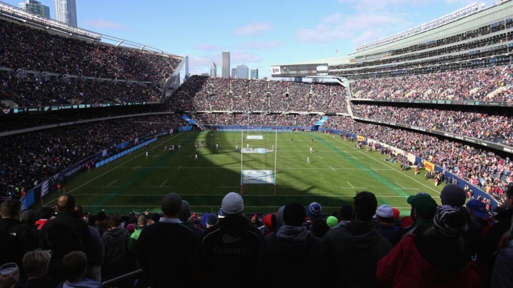 Soldier Field American football stadium in Chicago, a possible location for the proposed warm-up game. Photograph: Jonathan Daniel/Getty Images
