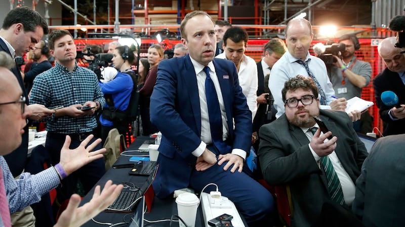Matt Hancock: number of high-profile political journalists had tweeted out the false claim that he had been punched. Photograph: Hollie Adams/Getty