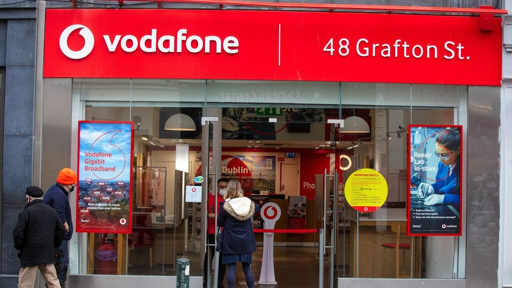 Vodafone said users of its unlimited mobile data service totalled more than 40,000 terabytes. Photograph: Patrick Bolger/Bloomberg
