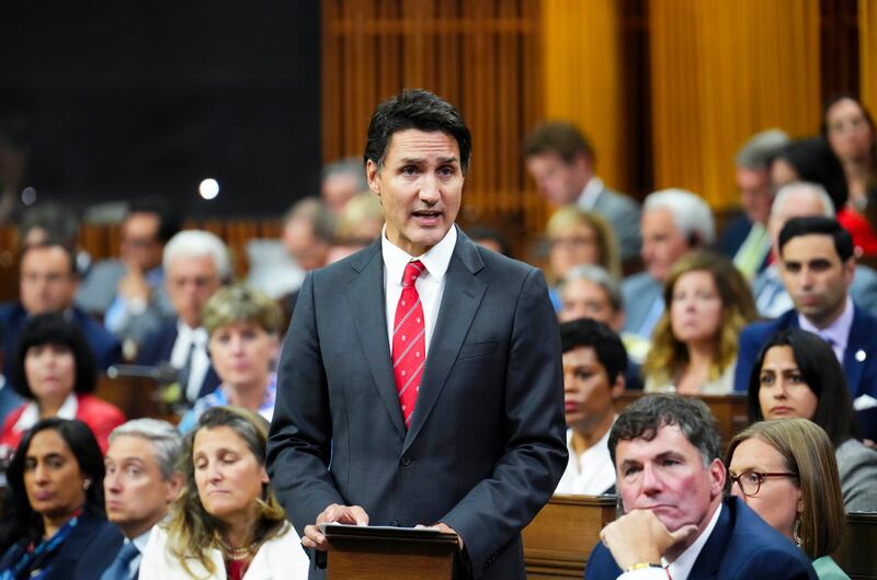 Canada’s prime minister Justin Trudeau said on Monday authorities were investigating whether “agents” of New Delhi were behind the slaying of Sikh activist Hardeep Singh Nijjar in a Vancouver suburb in June. Photograph: Sean Kilpatrick/The Canadian Press via AP/PA