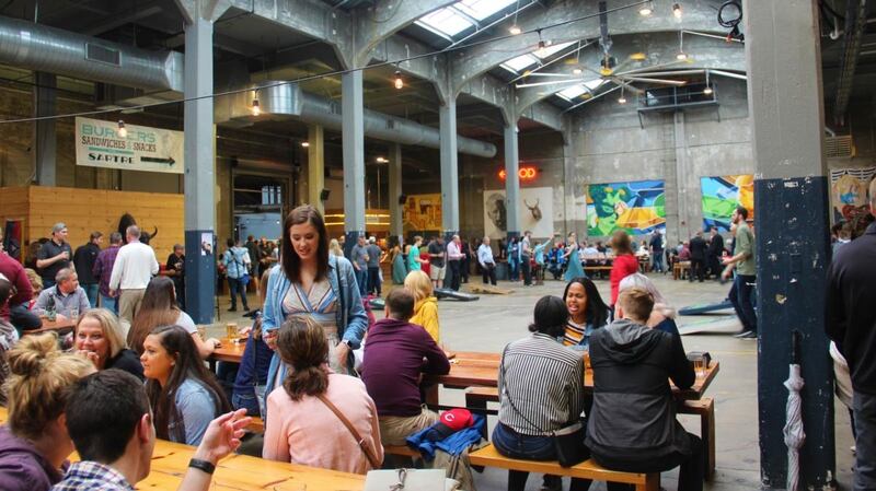 The Rhinegeist Brewery opened in a former packaging warehouse in Cincinnati, Ohio.