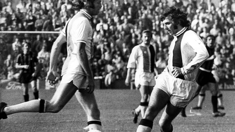 Paddy Mulligan in action for Crystal Palace in 1975. Photograph: Evening Standard/Getty Images