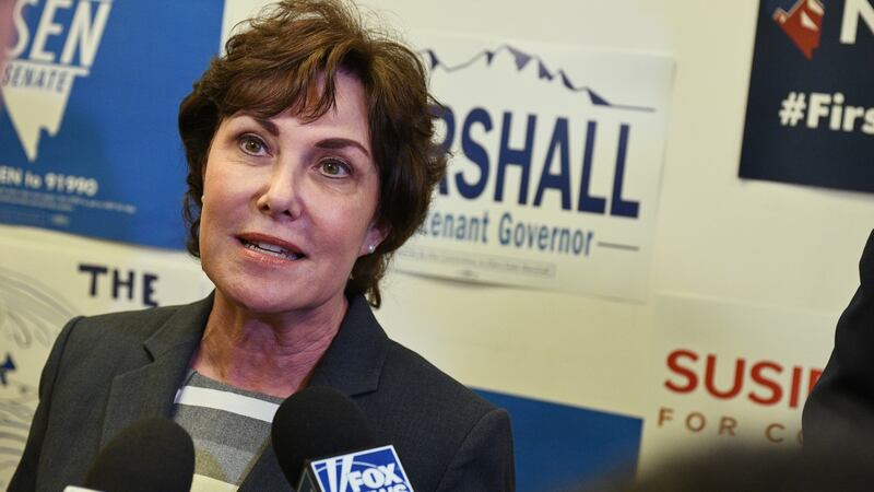 Democratic Senate candidate Jacky Rosen is in with a strong chance in Nevada. Photograph:    Bridget Bennett/Bloomberg