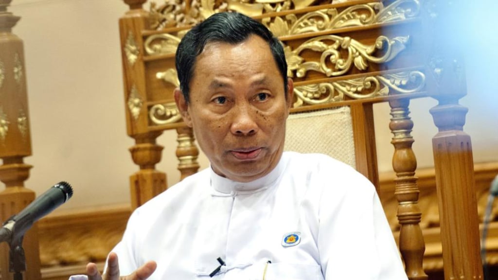 Burma’s parliamentary speaker Shwe Mann: he angered the military by supporting an attempt in parliament in June to amend the constitution to limit the military’s political role. Photograph: Ye Aung Thu/AFP/Getty Images