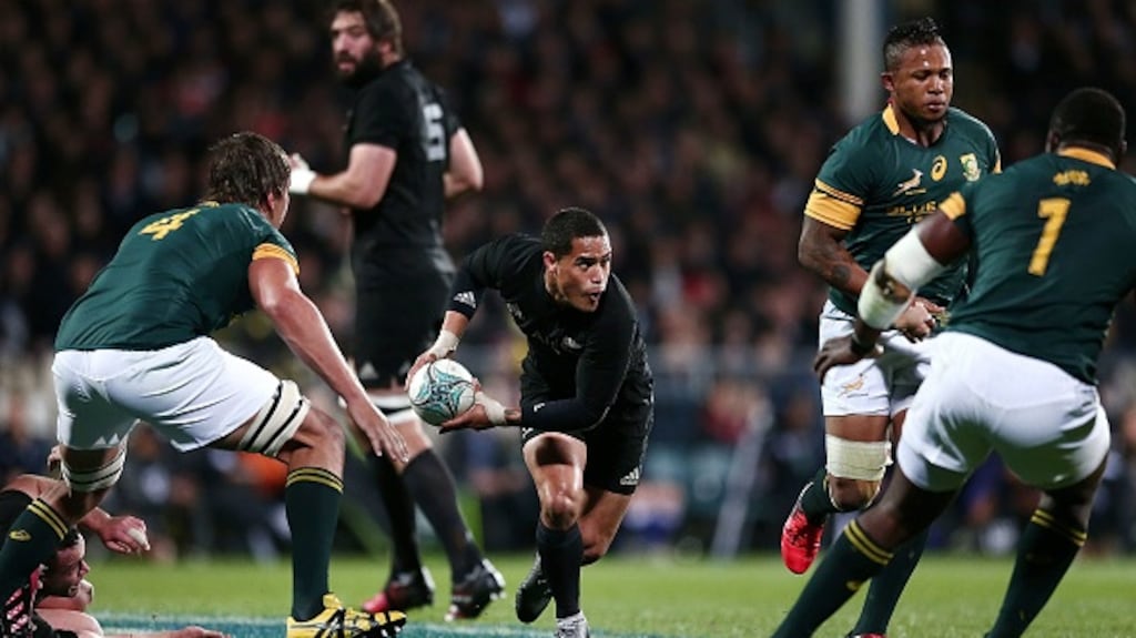 New Zealand’s Aaron Smith has made a tearful apology following an incident with a ‘lady friend’ in a disabled toilet at Christchurch Airport. Photograph: Getty
