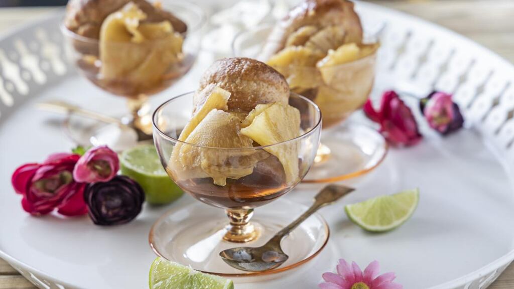 Delicious: dark and stormy rum babas. Photograph: Harry Weir Photography