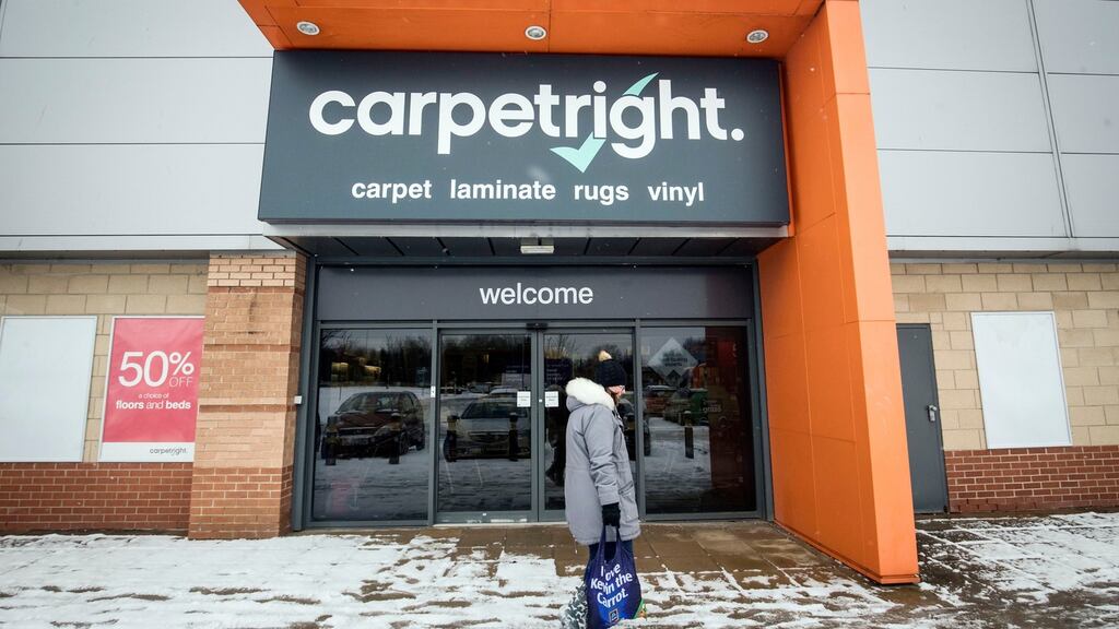 Carpetright said UK trading conditions since it last updated on January 19th had “remained difficult characterised by continued weak consumer confidence”. Photograph: Danny Lawson/PA Wire