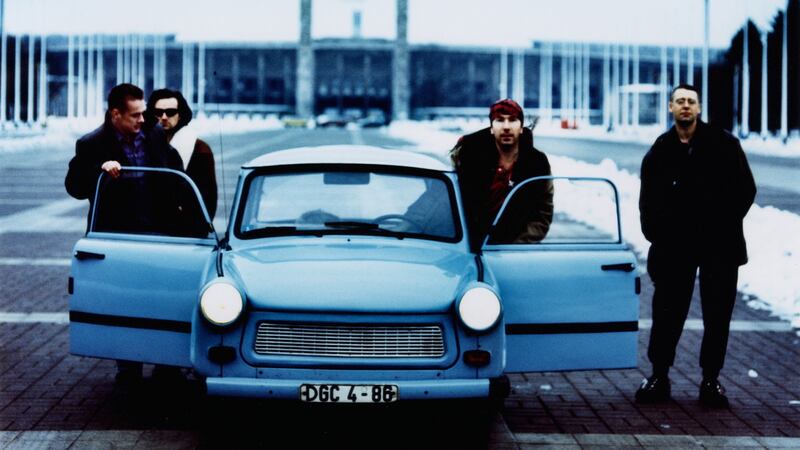 A U2 publicity shot from Berlin at the time of the release of Achtung Baby