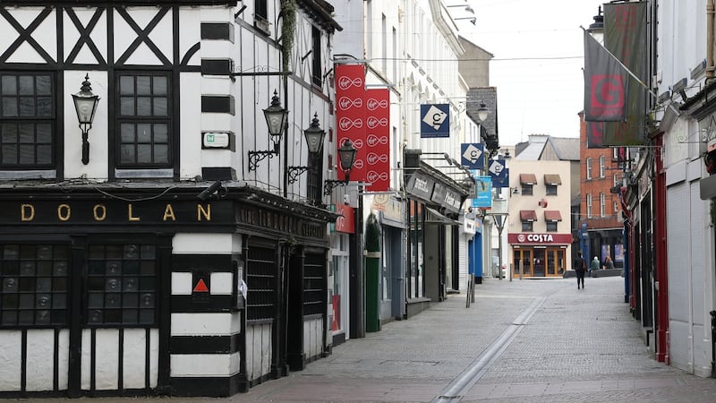 Great Georges Street, Waterford. Waterford is the county with the lowest cumulative incidence of the virus, at 465 per 100,000. Photograph: Nick Bradshaw