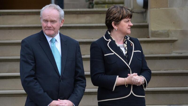 Out of step: Martin McGuinness resigned after  First Minister Arlene Foster refused to step aside temporarily over the “cash for ash” scandal. Photograph: Colm Lenaghan/Pacemaker