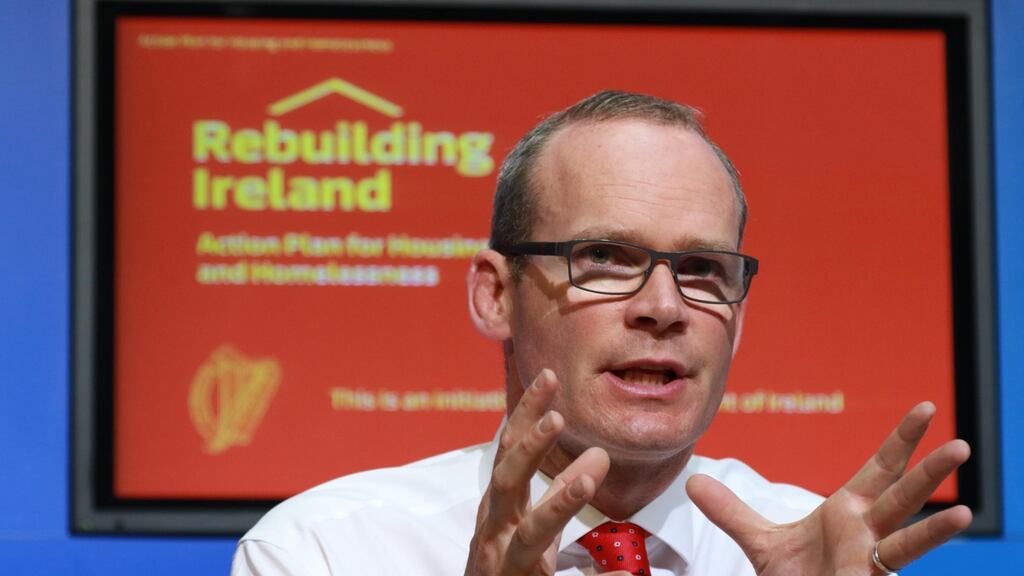 Simon Coveney at the launch of the Government’s housing plan. The package for first-time buyers represents a massive subsidy for an industry that is fundamentally uncompetitive and is now playing chicken with the Government. Photograph: Nick Bradshaw