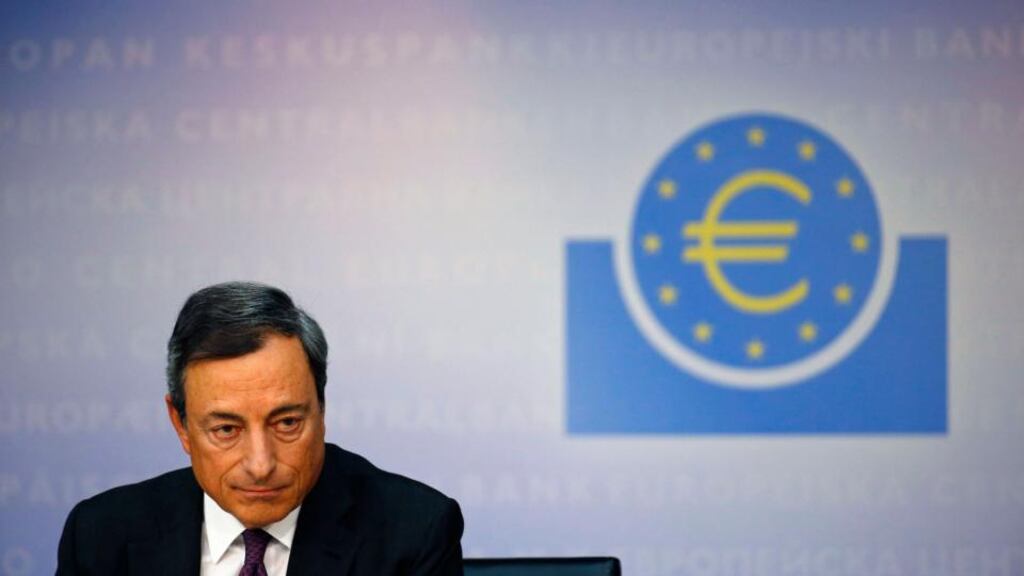 Mario Draghi: The president of the European Central Bank’s plea for a “coherent and comprehensive strategy” from European leaders follows growing concern about the lack of economic growth, even in euro zone powerhouse Germany. Photograph: Kai Pfaffenbach/Reuters