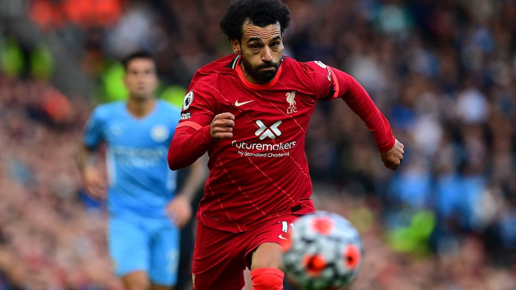 Mohamed Salah: his superb goal against Manchester City was just the latest example of his remarkable record with Liverpool whose fortunes have improved dramatically since he joined the club. Photograph: Paul Ellis/AFP/via Getty Images