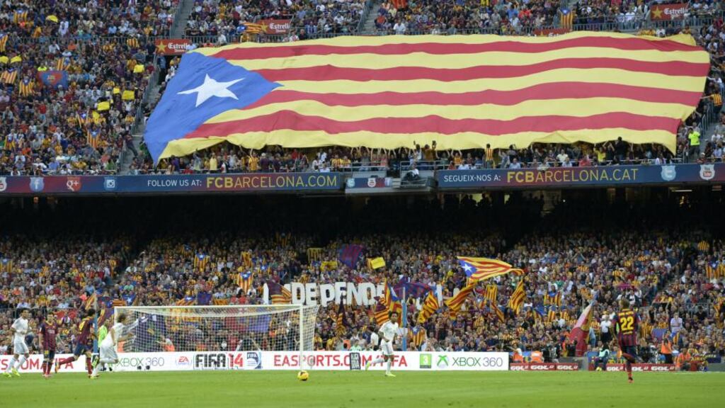 Barcelona president Josep Maria Bartomeu suggested that there is a political campaign against the club over its prominent role in Catalan nationalism. Photograph: Lluis Gene/AFP