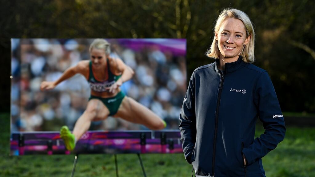 Former Olympian Derval O’Rourke at the official announcement of Allianz’s eight-year worldwide partnership with the Olympic and Paralympic Movements. “The Olympics is about going there to do your best. The other stuff, it’s not relevant.” Photograph : Brendan Moran/Sportsfile