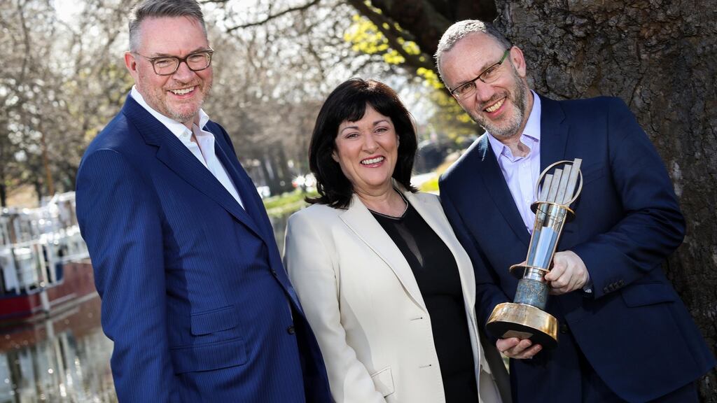 Michael Carey, East Coast Bakehouse; Anne Heraty, CEO CPL Resources; and Kevin McLoughlin, partner lead for the EY EOY programme. Photograph: EY