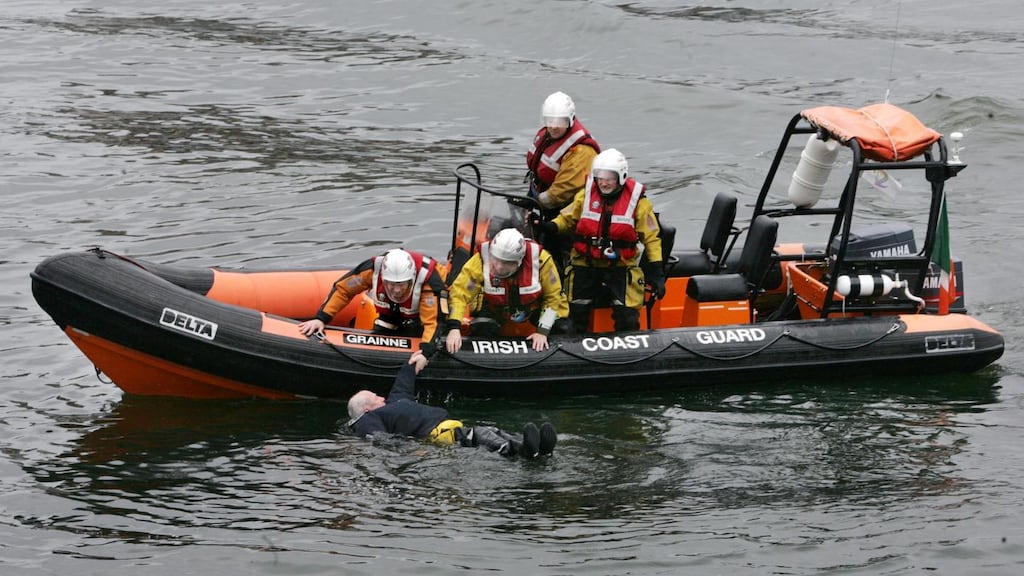 File photograph showing members of the Irish Coastguard (Howth/Skerries Division) taking part in a rescue exercise on the Liffey. Photograph: Matt Kavanagh/The Irish Times