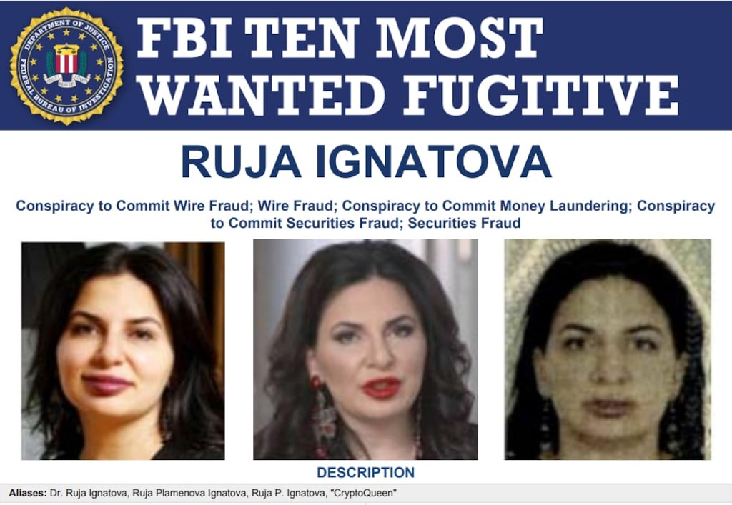 Ruja Ignatova, known as 'the Cryptoqueen', has been added to the FBI's most wanted list