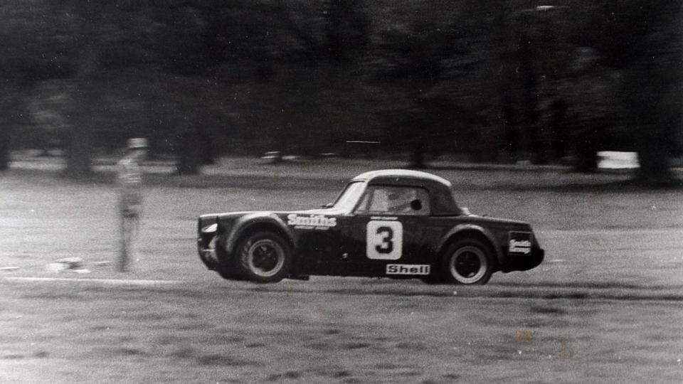 David Sleator’s life: David driving a ModSport Midget in the Phoenix Park, c 1979.