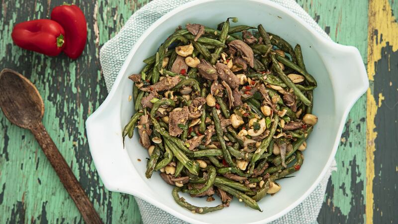 Four seasons green beans with crispy duck