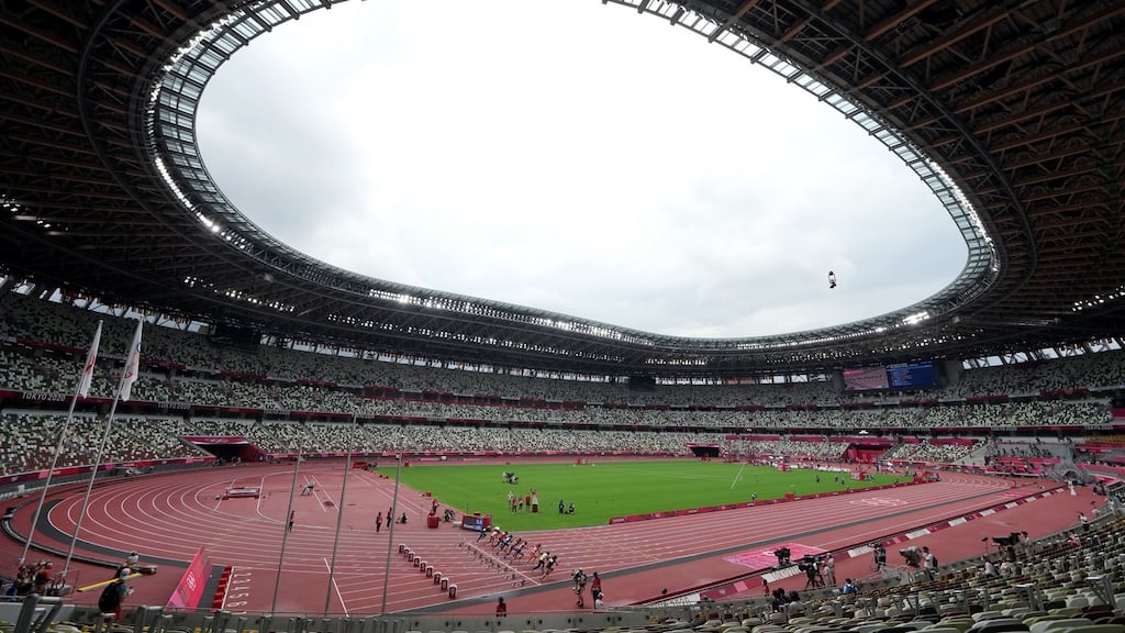 A general view of the Olympic Stadium in Tokyo. Photograph: Martin Rickett/PA