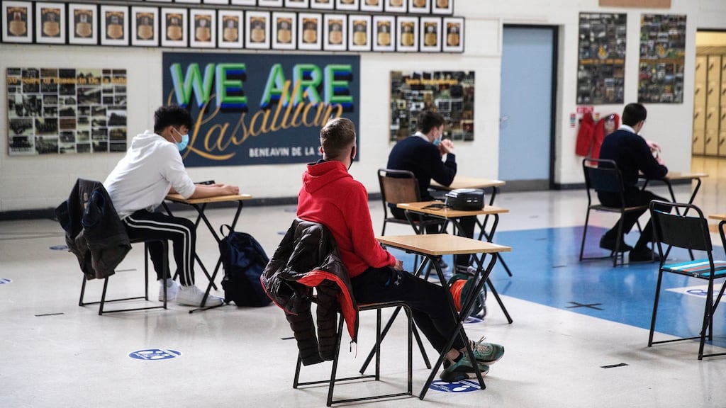 Students awaiting the start of last year’s Leaving Cert exams. Photograph: Brian Lawless/PA Wire