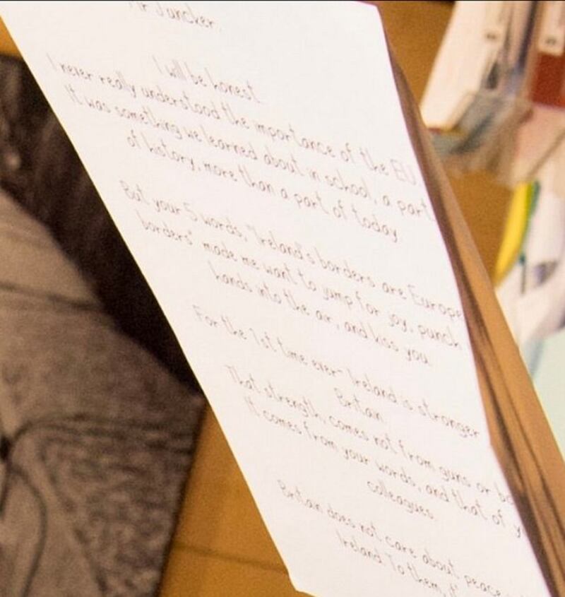 A picture of the message inside the card also emerged