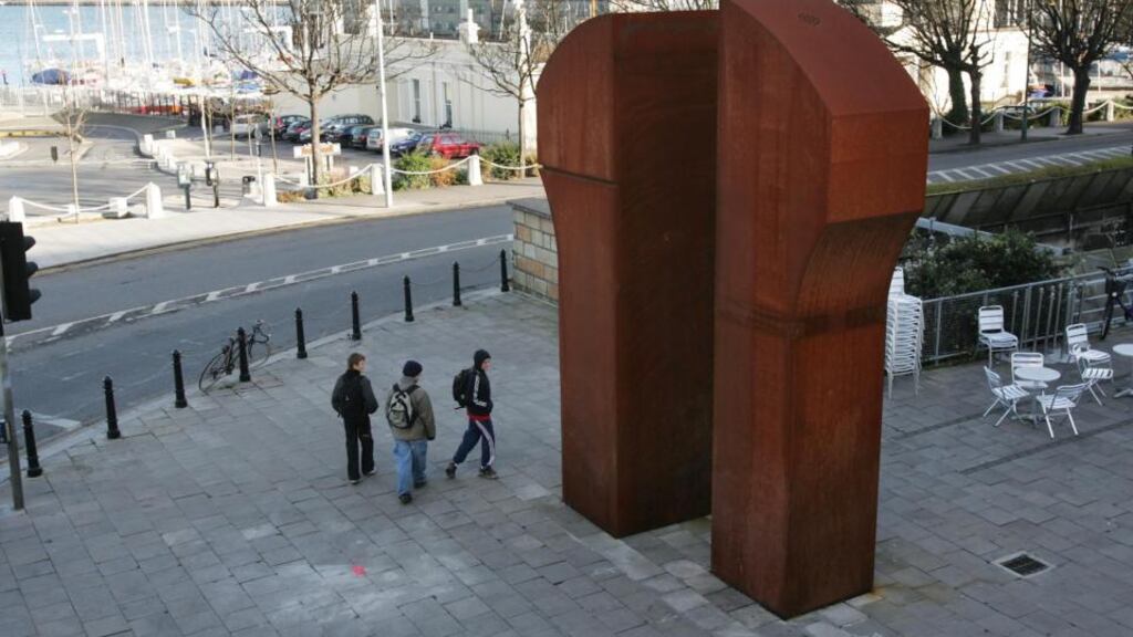The 20-foot sculpture that was removed from its position near the Pavilion Theatre in Dún Laoghaire and placed in storage. Photograph: Frank Miller
