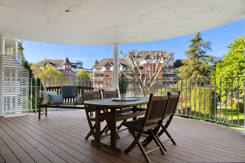 The main balcony has a southwesterly aspect