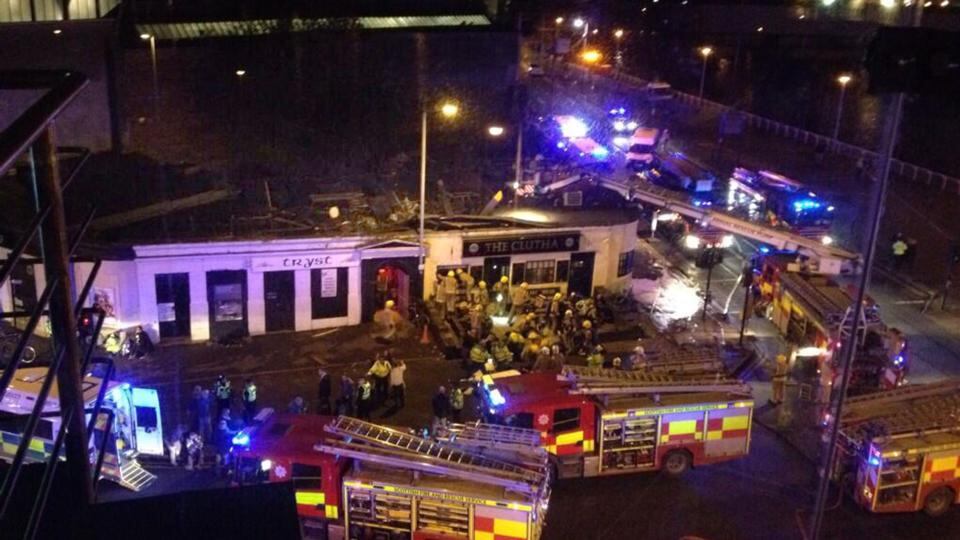 The helicopter crash at the Clutha Bar in Glasgow.