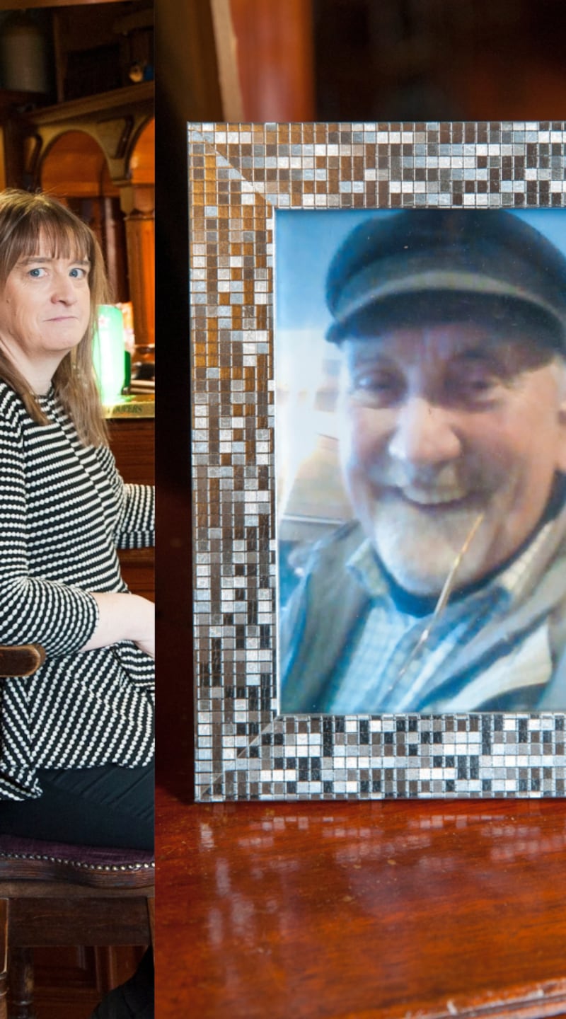 Treasured friend: Forde’s barman Brian Crean with Elaine O’Sullivan and (right) Tony Keane, all of whom were friends of Ritchie Scanlan (centre). Photograph: Daragh Mc Sweeney/Provision