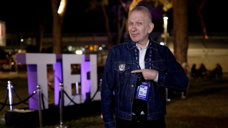 Fashion Designer Jean Paul Gaultier at the venue of the 2019 Eurovision song contest in Tel Aviv. Photograph: Amir Cohen/Reuters
