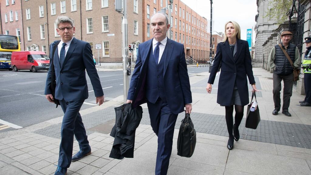 Ciarán Breen (centre), director of the State Claims Agency, arriving at Leinster House for a meeting of the Oireachtas finance committee. Photograph: Tom Honan