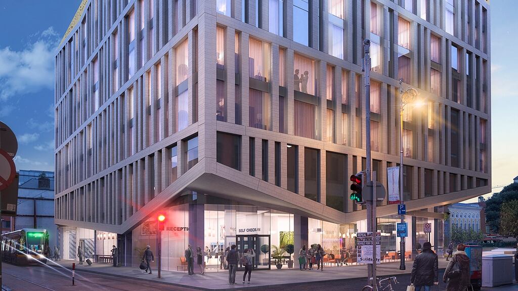An artist’s impression of what the proposed hotel at the site of Twilfit House in Dublin 1 may look like
