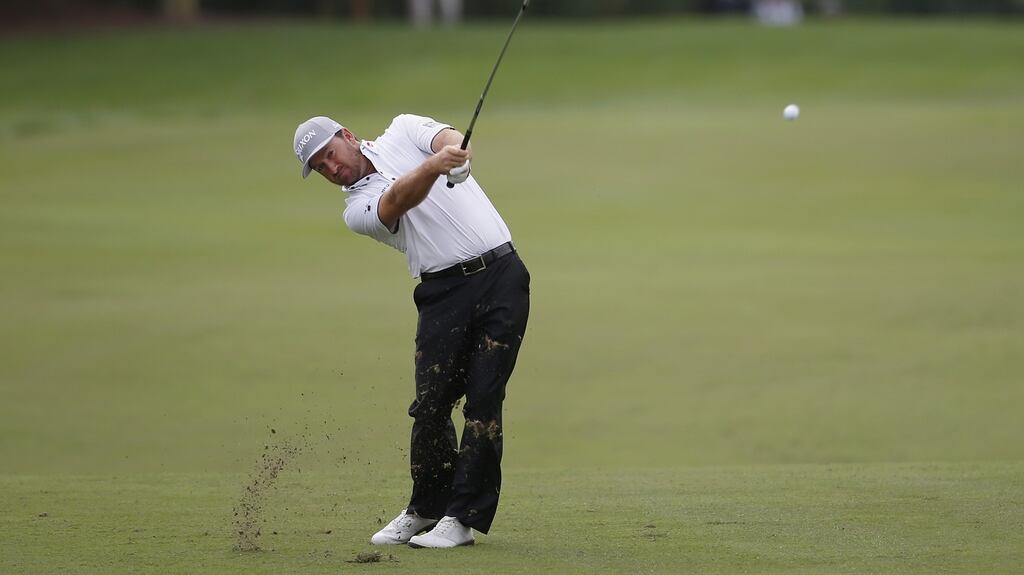 Graeme McDowell hits a shot from the first fairway  on the Seaside Course during the third round of The RSM Classic  in St Simons Island, Georgia. Photograph: Todd Warshaw/Getty Images