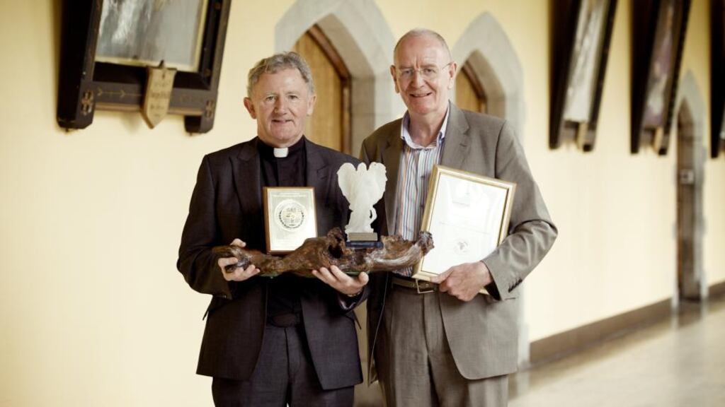 Fr Patrick Devine with executive director of the Kennedy Institute Peter Cassells.