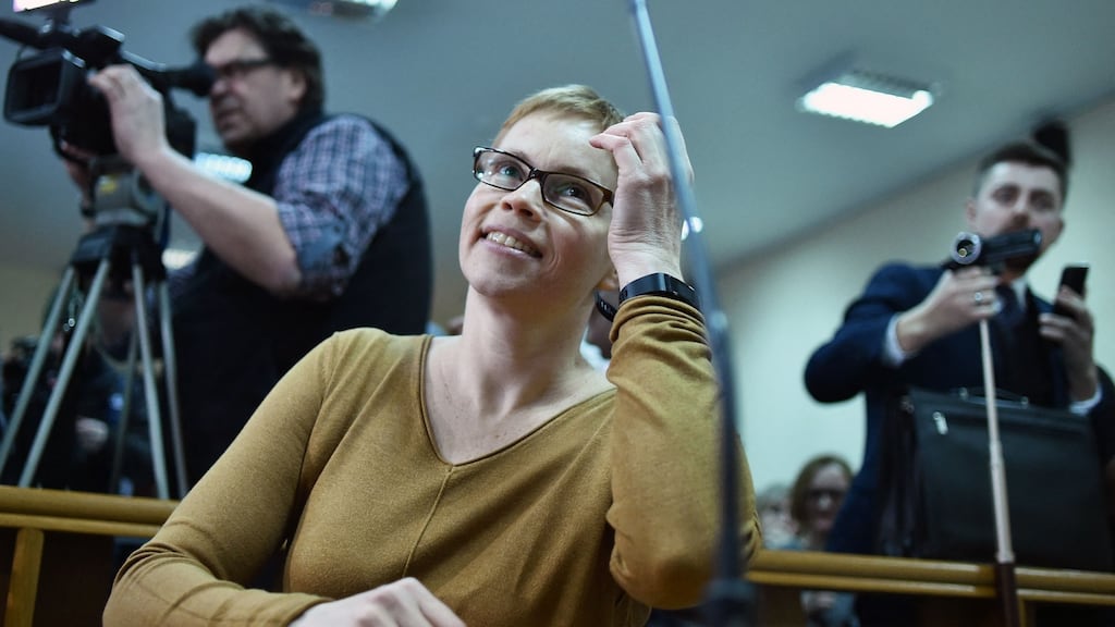 File image of Marina Zolotova, editor-in-chief of news portal Tut.by. Photograph: Sergei Gapon/AFP via Getty Images