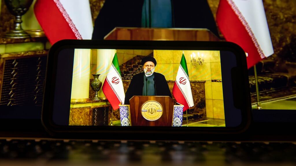 Ebrahim Raisi, Iran’s president,  at the United Nations General Assembly in New York. Photograph: Michael Nagle/Bloomberg