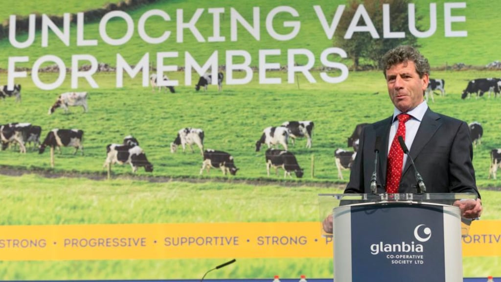 Glanbia chairman Liam Herlihy at the recent Special General Meeting of Glanbia Co-Operative Society Ltd in Kilkenny.Photograph: Dylan Vaughan.