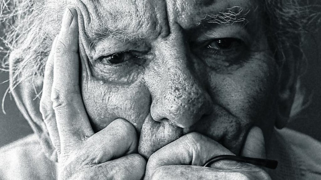 Previously unpublished image of playwright Brian Friel from the archive of photographer Bobbie Hanvey, taken at or near Friel’s home in Greencastle, Co Donegal, from 1997 onwards. Photograph: Bobbie Hanvey