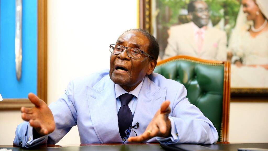 Robert Mugabe at his residence in Harare last week. Mugabe, who ruled Zimbabwe for 37 years, has spoken out in public after he resigned under pressure last November. Photograph: Aron Ufumeli/EPA