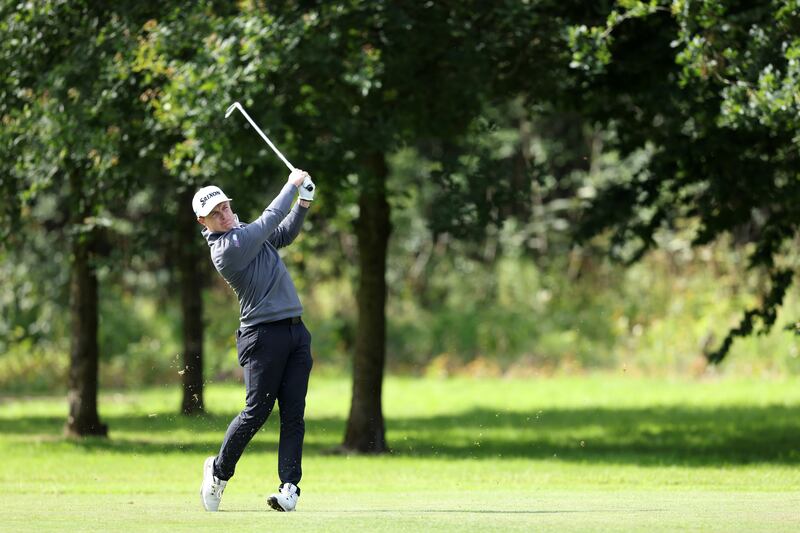 Ireland's Conor Purcell in action during the Black Desert NI Open at Galgorm Castle Golf Club in Ballymena. Photograph: Patrick Bolger/Getty Images